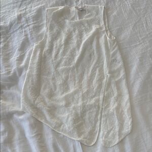 Babaton White Sleeveless Front Tie Top